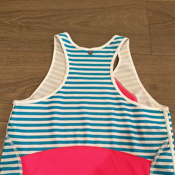 NIKE Hot Pink‎ Blue Striped Dri-Fit Training Running Active Tank Top Size Small - Picture 5 of 11